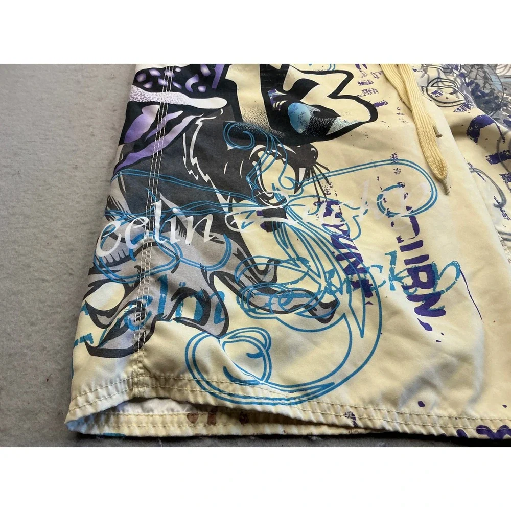 Tattoo Tattoo by Free Spirit Y2K Board Shorts Graphic Print Swim Trunks L
